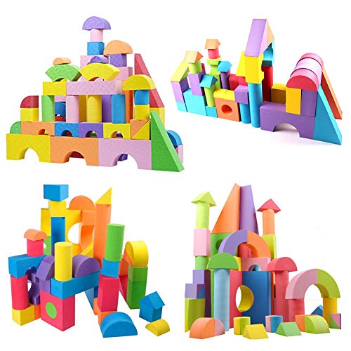 EQLEF® 50 PCS Niños no tóxicos suave ligero EVA espuma bloques de construcción - colores asistidos varias formas