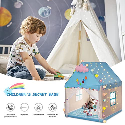 Ergocar Tienda Campaña Infantil Niña, Casitas Infantiles Jardin con Bolas de Colores & Luces de Estrella, Ensueño Carpa, Castillo Princesas Interior, Cabañas para Niños, Cumpleaños Regalos