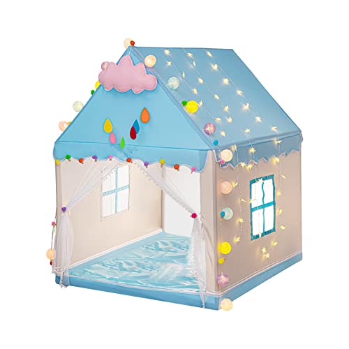 Ergocar Tienda Campaña Infantil Niña, Casitas Infantiles Jardin con Bolas de Colores & Luces de Estrella, Ensueño Carpa, Castillo Princesas Interior, Cabañas para Niños, Cumpleaños Regalos