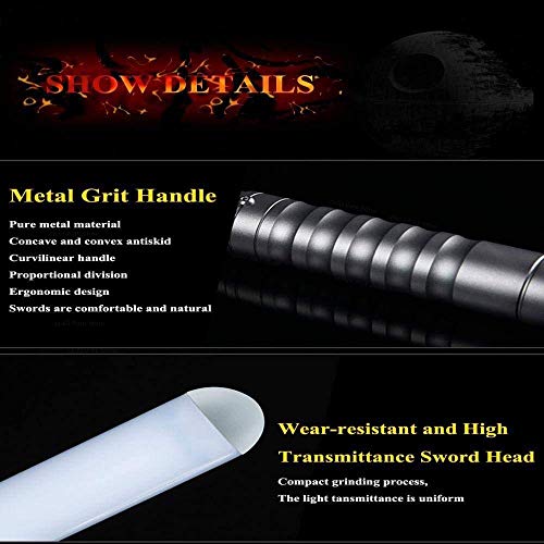 Espada de duelo de metal de sable de luz, mango de metal LED USB recargable Darth Maul sable de luz para niños, regalo de luz, Cosplay Boy Gril Toy