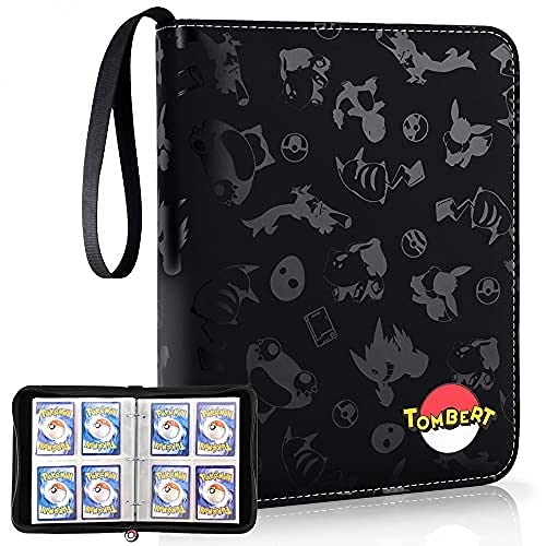 Estuche Para Tarjetas Comerciales (Negro) Para Pokemon-Trading-Cards Sleeves Card Carrying Case Para Tarjetas Pokémon, Tarjetas de Béisbol, Yu-Gi-Oh, Skylanders