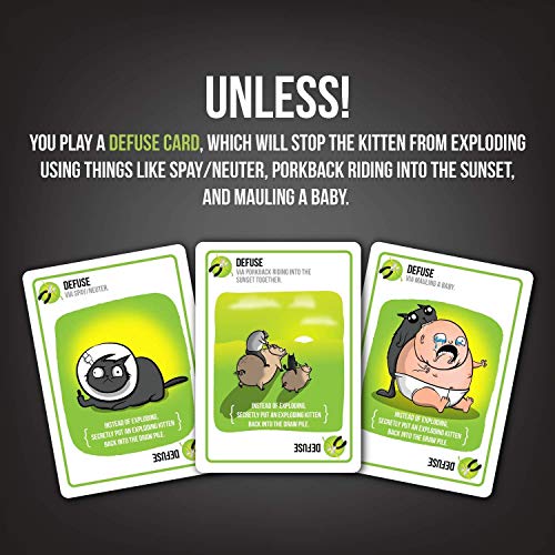 Exploding Kittens LLC Juego (EKG-NSFW1-1) + Streaking Kittens: This is The Second Expansion of , Barraja de Cartas