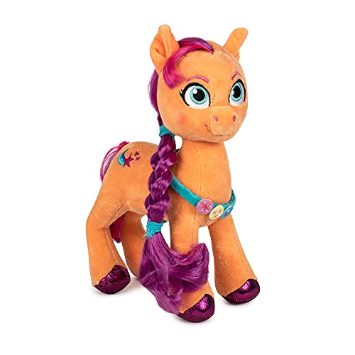 Famosa Softies - Peluche del Pony Sunny Starscout de la película My Little Pony: Una nueva Generación, es de color naranja con el pelo rosa y los ojos azules, mide unos 25 centímetros (760020961)