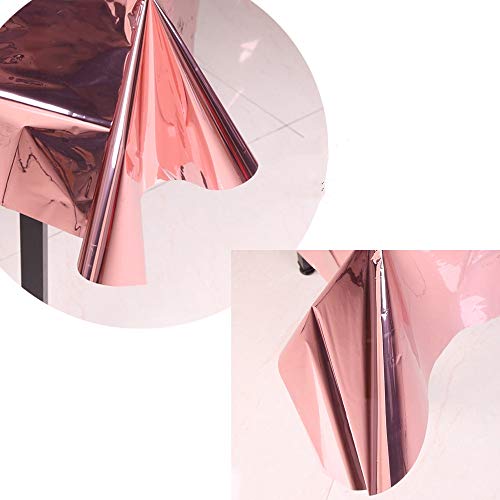 FLZONE 2 Piezas Cortinas Flecos Oro Rosa y 1 Pieza Mantel de Aluminio de 1 m * 2,7 m para Decoración de Festa de Boda,Cumpleaños,Baby Shower