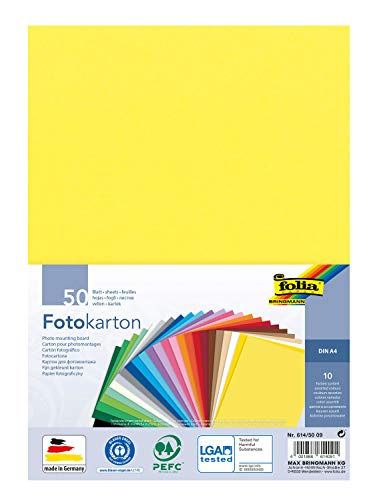 Folia 614/50 09 - Papel fotográfico A4, 50 hojas, colores variados , color/modelo surtido