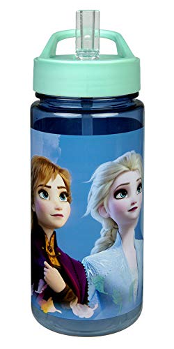 Frozen - Mochila infantil (5 piezas), diseño de Anna y Elsa con mochila, bolsa de deporte, fiambrera, botella de agua, juego de pegatinas, color azul