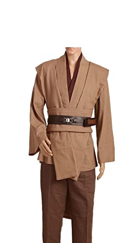 Fuman Disfraz de Kenobi Jedi con túnica, disfraz de Cosplay para hombres adultos