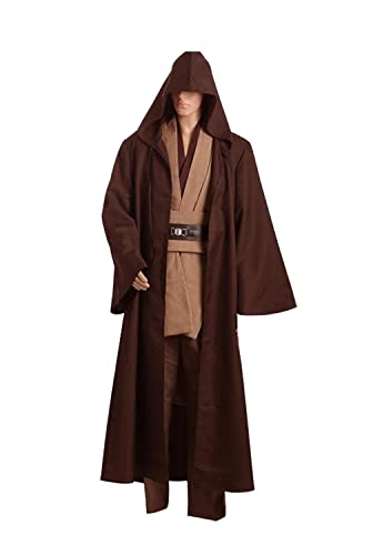 Fuman Disfraz de Kenobi Jedi con túnica, disfraz de Cosplay para hombres adultos