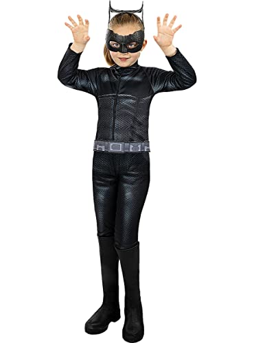 Funidelia | Disfraz de Catwoman para niña ▶ Mujer gato, Superhéroes, DC Comics, Villanos - Disfraces para niños, accesorios para Fiestas, Carnaval y Halloween - Talla 5-6 años - Negro