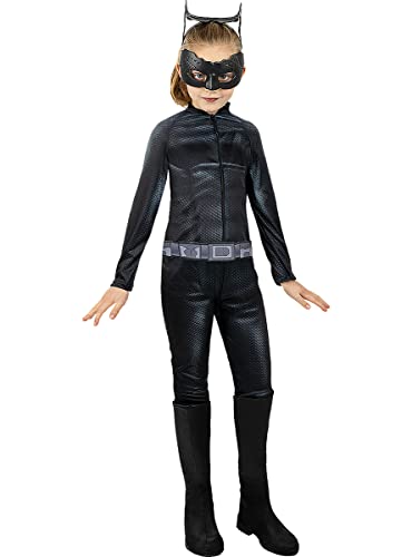 Funidelia | Disfraz de Catwoman para niña ▶ Mujer gato, Superhéroes, DC Comics, Villanos - Disfraces para niños, accesorios para Fiestas, Carnaval y Halloween - Talla 5-6 años - Negro