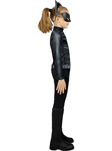 Funidelia | Disfraz de Catwoman para niña ▶ Mujer gato, Superhéroes, DC Comics, Villanos - Disfraces para niños, accesorios para Fiestas, Carnaval y Halloween - Talla 5-6 años - Negro