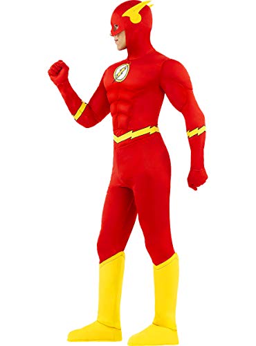 Funidelia | Disfraz de Flash Oficial para Hombre Talla L ▶ Superhéroes, DC Comics, Justice League - Color: Rojo - Licencia: 100% Oficial - Divertidos Disfraces y complementos