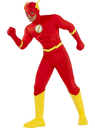 Funidelia | Disfraz de Flash Oficial para Hombre Talla XS ▶ Superhéroes, DC Comics, Justice League - Color: Rojo - Licencia: 100% Oficial - Divertidos Disfraces y complementos