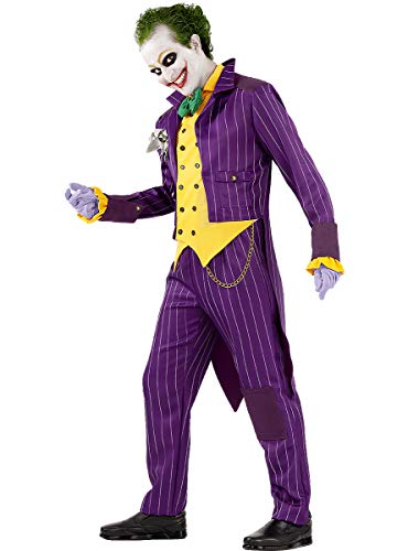 Funidelia | Disfraz de Joker - Arkham City Oficial para Hombre Talla XL ▶ Superhéroes, DC Comics, Villanos - Color: Morado - Licencia: 100% Oficial - Divertidos Disfraces y complementos