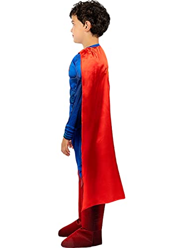 Funidelia | Disfraz de Superman deluxe - La Liga de la Justicia para niño ▶ Superhéroes, DC Comics - Disfraces para niños, accesorios para Fiestas, Carnaval y Halloween - Talla 7-9 años - Azul