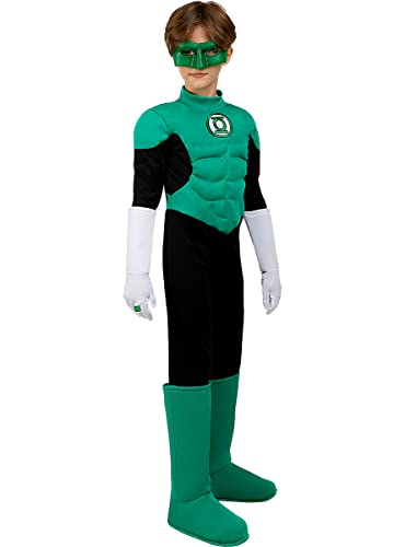 Funidelia | Disfraz Linterna Verde para niño ▶ Superhéroes, DC Comics, Green Lantern - Disfraz para niños y divertidos accesorios para Fiestas, Carnaval y Halloween - Talla 3-4 años - Verde