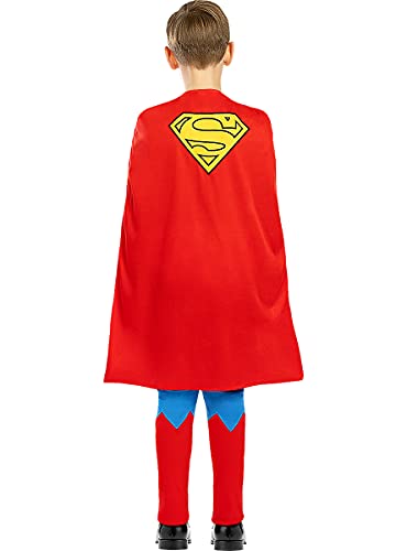 Funidelia | Disfraz Superman Oficial para niño Talla 5-6 años ▶ Hombre de Acero, Superhéroes, DC Comics, Justice League - Color: Azul - Licencia: 100% Oficial