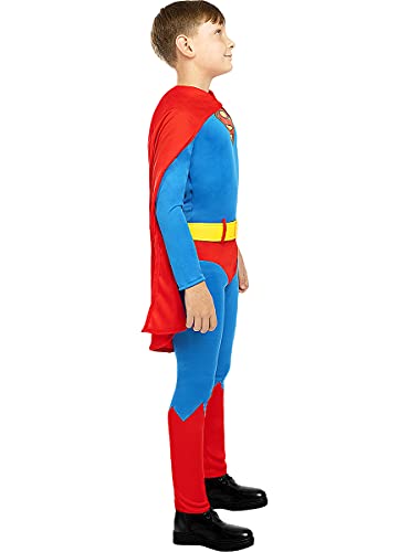 Funidelia | Disfraz Superman Oficial para niño Talla 5-6 años ▶ Hombre de Acero, Superhéroes, DC Comics, Justice League - Color: Azul - Licencia: 100% Oficial