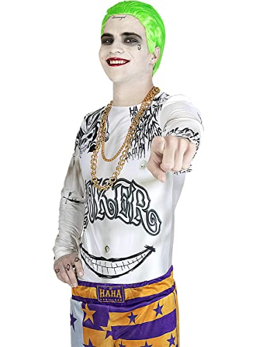 Funidelia | Kit disfraz de Joker - Suicide Squad para hombre ▶ Superhéroes, DC Comics - Disfraz para adultos y divertidos accesorios para Fiestas, Carnaval y Halloween - Talla M-L - Morado