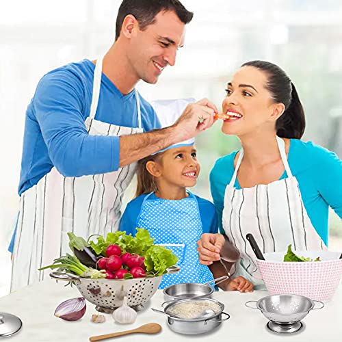 FUQUN Juguetes de Cocina para niños Accesorios, Inoxidable 17 Piezas Set Utensilios de Cocina Culinario Mini Cocina de Juguete, Utensilios De Cocina SimuladosApto para niños Mayores de 3 años