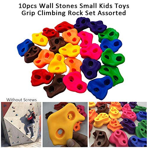 Ganquer Juego de 10 piedras de pared duraderas para niños pequeños juguetes de agarre para escalada de rocas surtidas sin tornillos