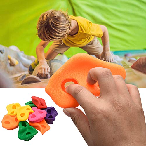 Ganquer Juego de 10 piedras de pared duraderas para niños pequeños juguetes de agarre para escalada de rocas surtidas sin tornillos