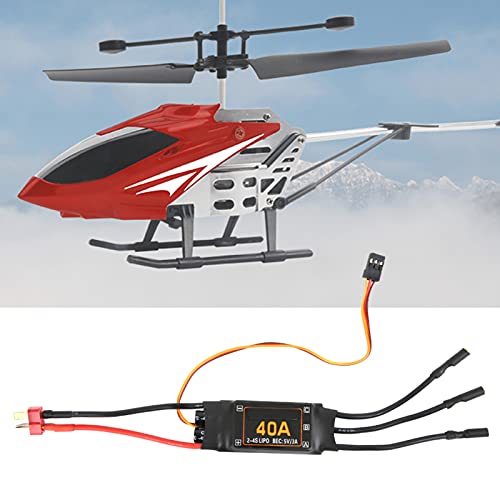 Gedourain Helicóptero RC sin Escobillas ESC, Alta Confiabilidad Operación Fácil Rendimiento Estable Altamente Duradero 40a ESC sin Escobillas para Reparación para Bricolaje para Mantenimiento(Negro)