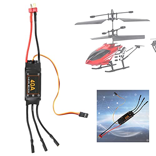 Gedourain Helicóptero RC sin Escobillas ESC, Alta Confiabilidad Operación Fácil Rendimiento Estable Altamente Duradero 40a ESC sin Escobillas para Reparación para Bricolaje para Mantenimiento(Negro)