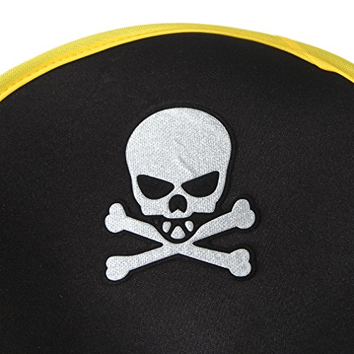 GEMVIE Disfraz de Pirata para Niño,Disfraz de Capitán Pirata Disfraz de Halloween infantil para Cosplay Pirata con Accesorios Sombrero ,parche en el ojo ,Cinturón (2-3años)