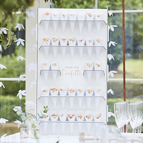 Ginger Ray Stand With Confetti Cones, Tarjeta, papel, Boda