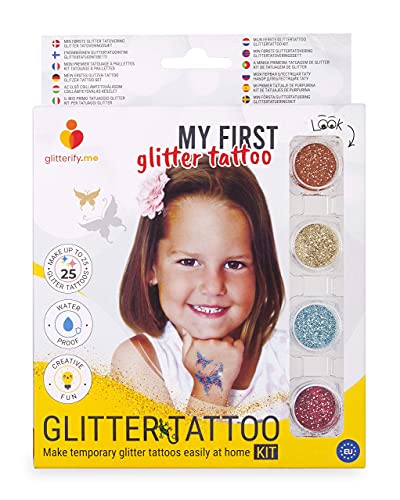 Glitterify Me Mi Primer Tatuaje de Purpurina – Kit de Tatuajes de Purpurina para niñas – Hecho en la UE, Calidad cosmética