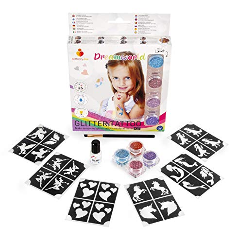 Glitterify Me Mundo de ensueño – Kit de Tatuajes de Purpurina para niñas – Hecho en la UE, Calidad cosmética