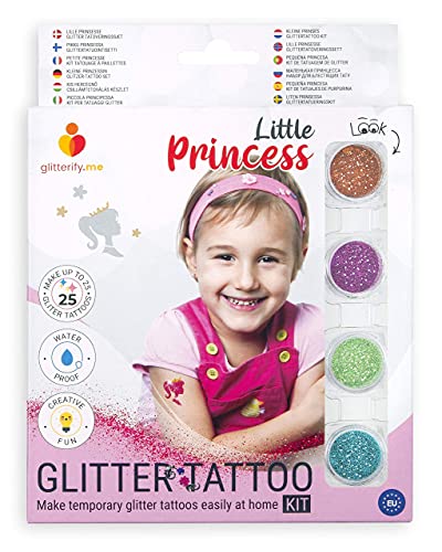 Glitterify Me Pequeña Princesa – Kit de Tatuajes de Purpurina para niñas – Hecho en la UE, Calidad cosmética