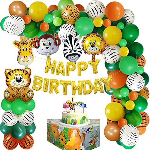 Globos Decoraciones Cumpleaños Selva,Fiesta Cumpleaños Animales Safari de Latex y Safari Bosque Animal globos para Niño Cumpleaños Baby Shower Decoración Reutilizables