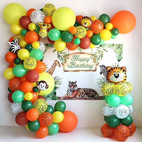 Globos Decoraciones Cumpleaños Selva,Fiesta Cumpleaños Animales Safari de Latex y Safari Bosque Animal globos para Niño Cumpleaños Baby Shower Decoración Reutilizables