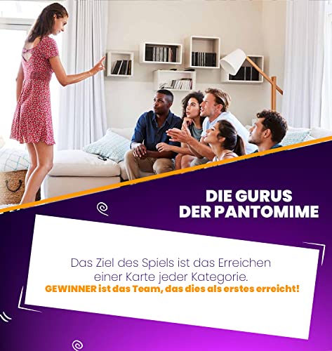 Glop Mimik - Pantomime Spiel - Brettspiele für 2-6 Teams - Partyspiel und Familienspiel AB 8 Jahren - Gesellschaftsspiele für Die Ganze Familie - Spiele für Erwachsene - Kartenspiele - Top Geschenke