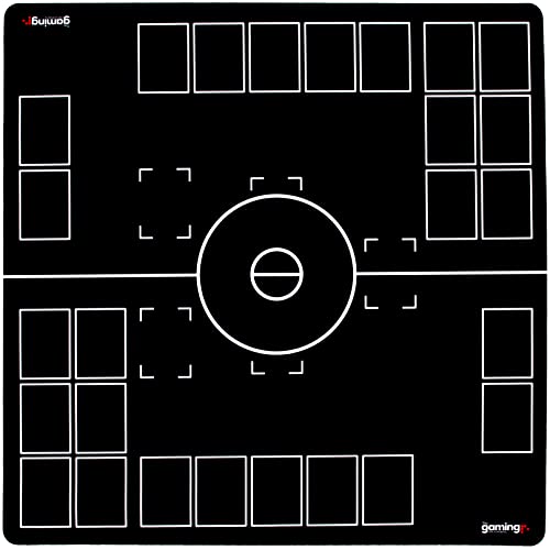 GMC Deluxe XL 2 Player Black & White Gaming Mat Compatible for Pokemon Trading Card Game Stadium Board Playmat for Compatible Pokemon Trainers - Waterproof Card Gaming Mat