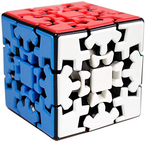 Gobus Oostifun 3x3 Gear Cube Puzzle Kungfu Cube 3D Puzzle 3x3x3 Cube Smooth Twist Puzzle Cube con Soporte para un Cubo (Multicolor sin Pegatinas)