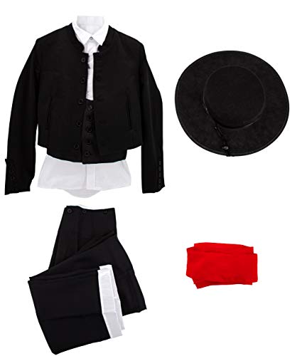 Gojoy shop- Traje Corto Flamenco Disfraz Cordobés para Niños para Ferias, Romerías y Cruces de Mayo, Contiene Sombrero, Chaqueta, Chaleco, Camisa, Pantalón y Faja. 6 Tallas Diferentes. (6)