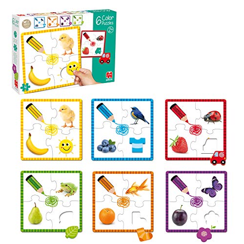 Goula - 6 color puzzle, Puzle de cartón para aprender los colores para niños a partir de 2 años