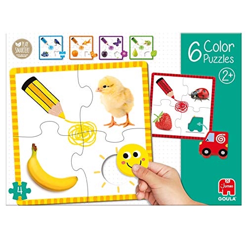 Goula - 6 color puzzle, Puzle de cartón para aprender los colores para niños a partir de 2 años