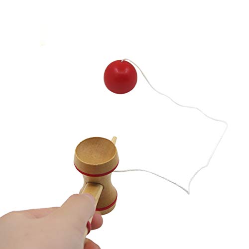 Greatangle Profesional Mediano Kid Kendama Coordinate Ball Juego de Madera Tradicional Habilidad Adulto Educativo Juguete Divertido Wood Color