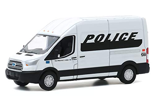 Greenlight 1:64 Route Runners Series 1-2019 Ford Transit LWB High Roof - Vehículo de transporte de prisioneros de policía Ford 53010-D