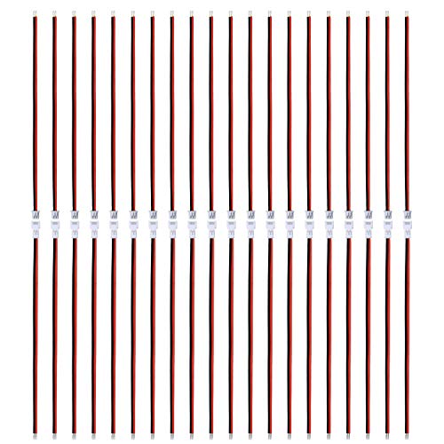 GTIWUNG 20 Pares Mini Micro JST XH 2.0 2 pines macho Conector Plug, JST Enchufe de Conector Hembra y Macho Con 80mm Wire
