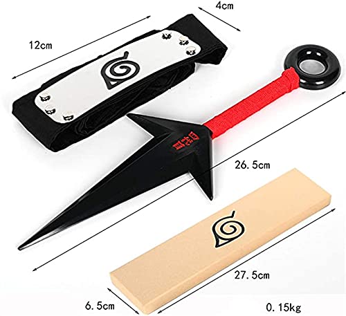 GUGUBU Naruto Shippuden Minato Namikaze Yondaime 4th Hokage Cosplay de plástico rojo Kunai Leaf Diadema Set