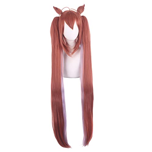 Halloween Fashion Christmas Party Dress Up Wig Horse Racing Girl et Chiji Cos Wig Beast Ears sont disponibles à la vente avec des queues de cheval doubles