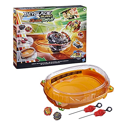 Hasbro Beyblade Burst QuadDrive - Set de Combate Cosmic Vector, areno Beystadium, 2 topías y 2 lanzadores, a Partir de 8 años, Multicolor, Talla única (F3334EU4)