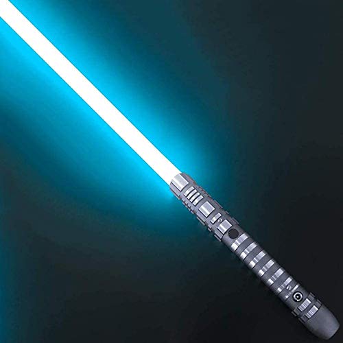 Hengqiyuan Star Wars Sable luz, Mango Metal Desmontable con Carga USB Experiencia Real Duelo Sable luz niños Adultos Sable de luz Juguete Regalo,Ice Blue