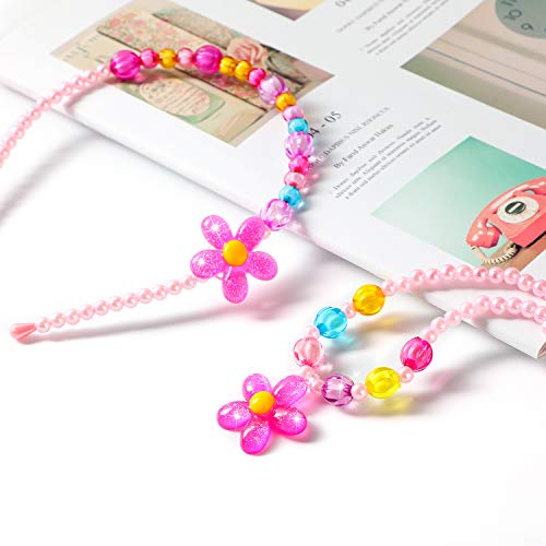 Hifot Joyas para niños Niñas Collar Pulsera Anillo Pendientes de Clip Pinzas de Cabello Conjunto, Favores del Partido de la joyería del Traje Regalo para Vestir Juego de imaginación