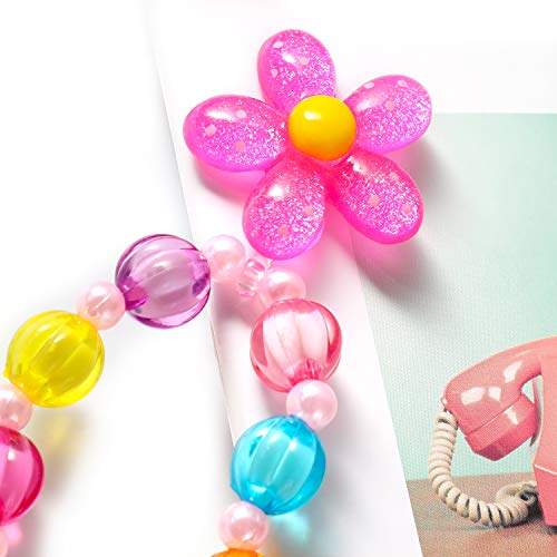 Hifot Joyas para niños Niñas Collar Pulsera Anillo Pendientes de Clip Pinzas de Cabello Conjunto, Favores del Partido de la joyería del Traje Regalo para Vestir Juego de imaginación